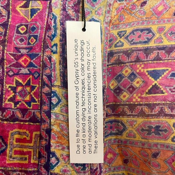 Gypsy 05 Global Village silk sheer comfy boho chic top, size large - Picture 4 of 5